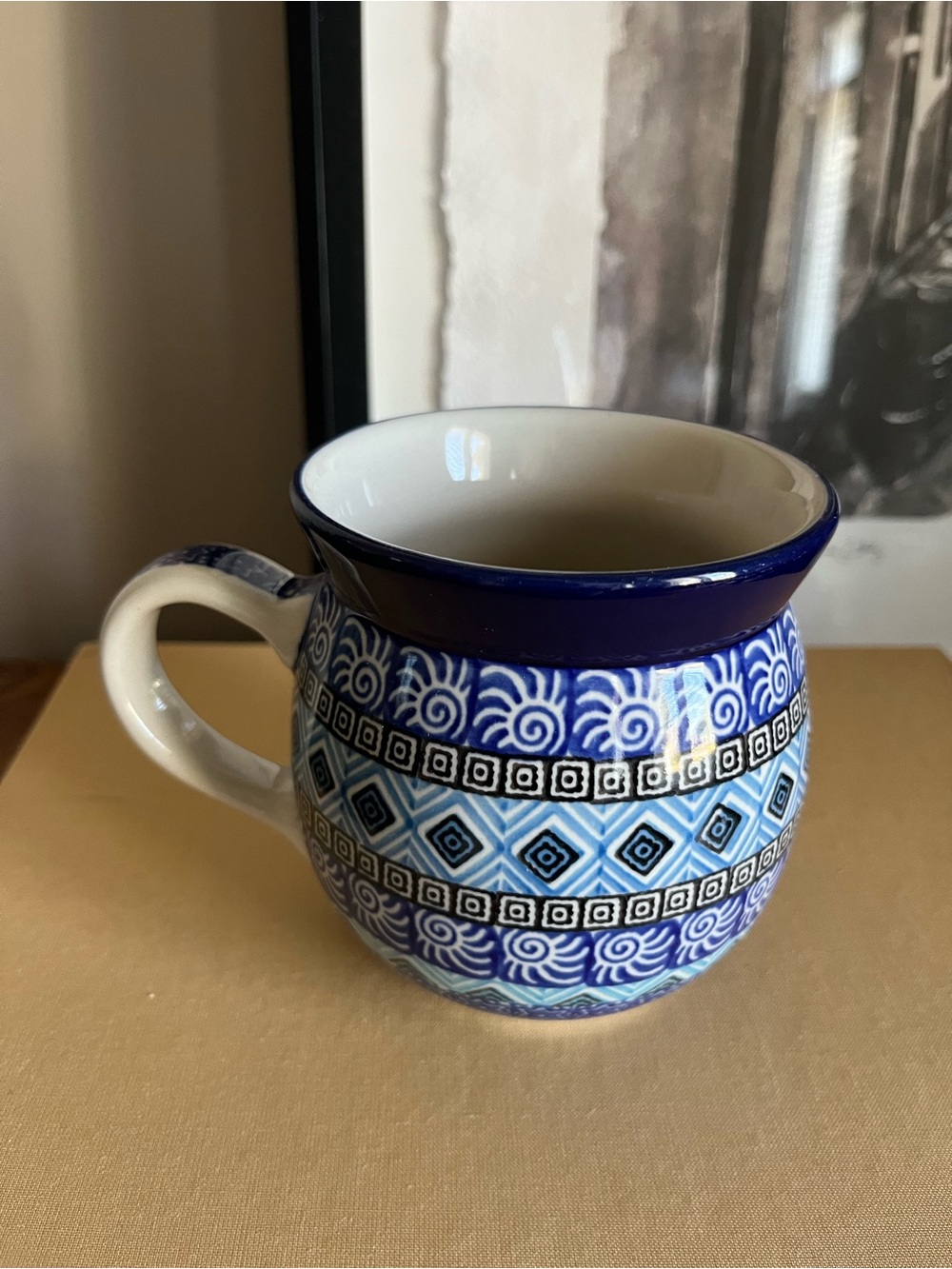 Ceramica Blue Aztec Sky Polish Pottery Mug 16 oz.
